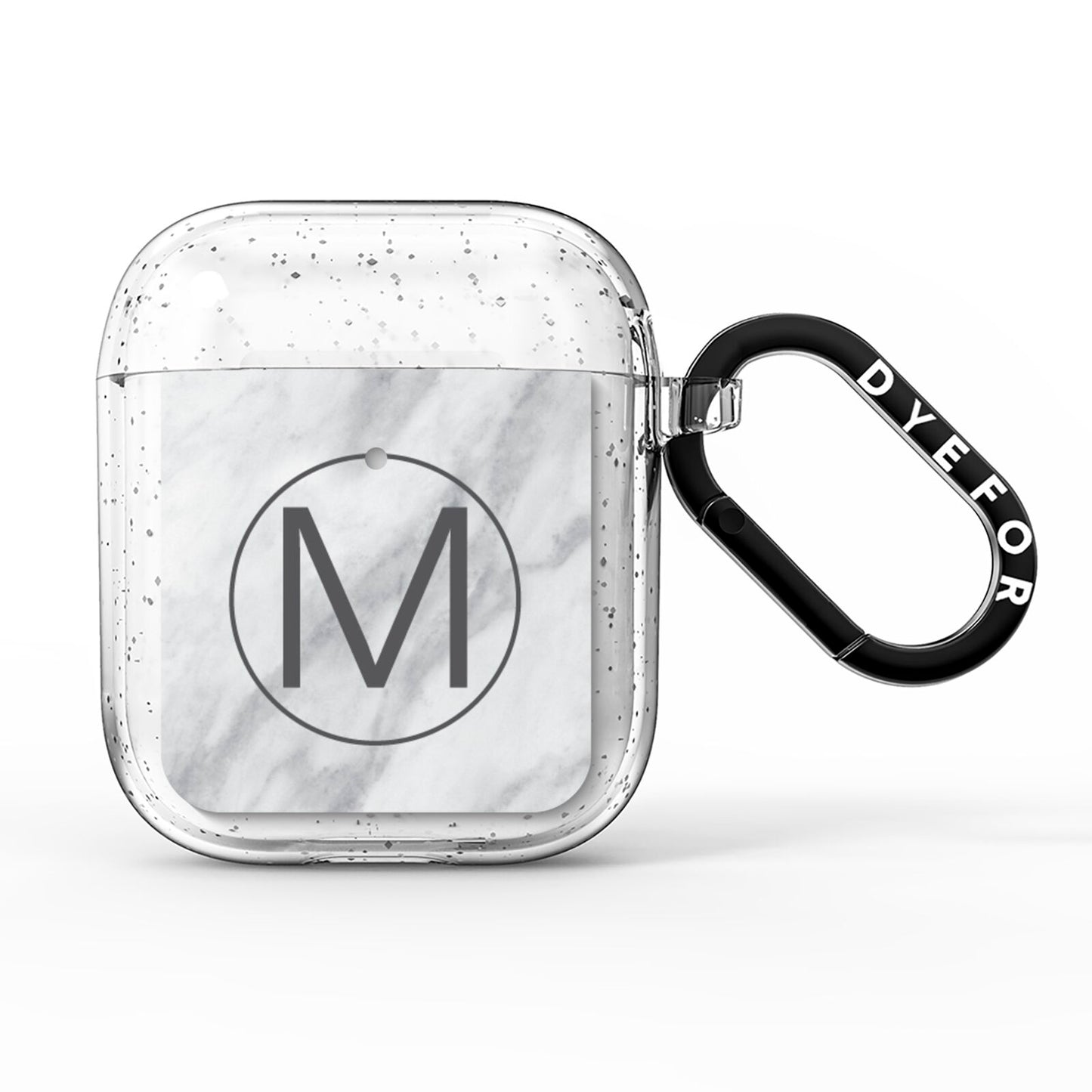 Marble Personalised Initial AirPods Glitter Case