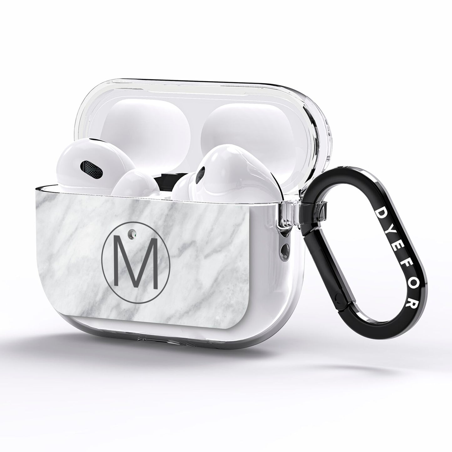 Marble Personalised Initial AirPods Pro Clear Case Side Image