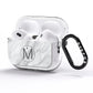 Marble Personalised Initial AirPods Pro Glitter Case Side Image