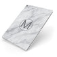 Marble Personalised Initial Apple iPad Case on Silver iPad Side View