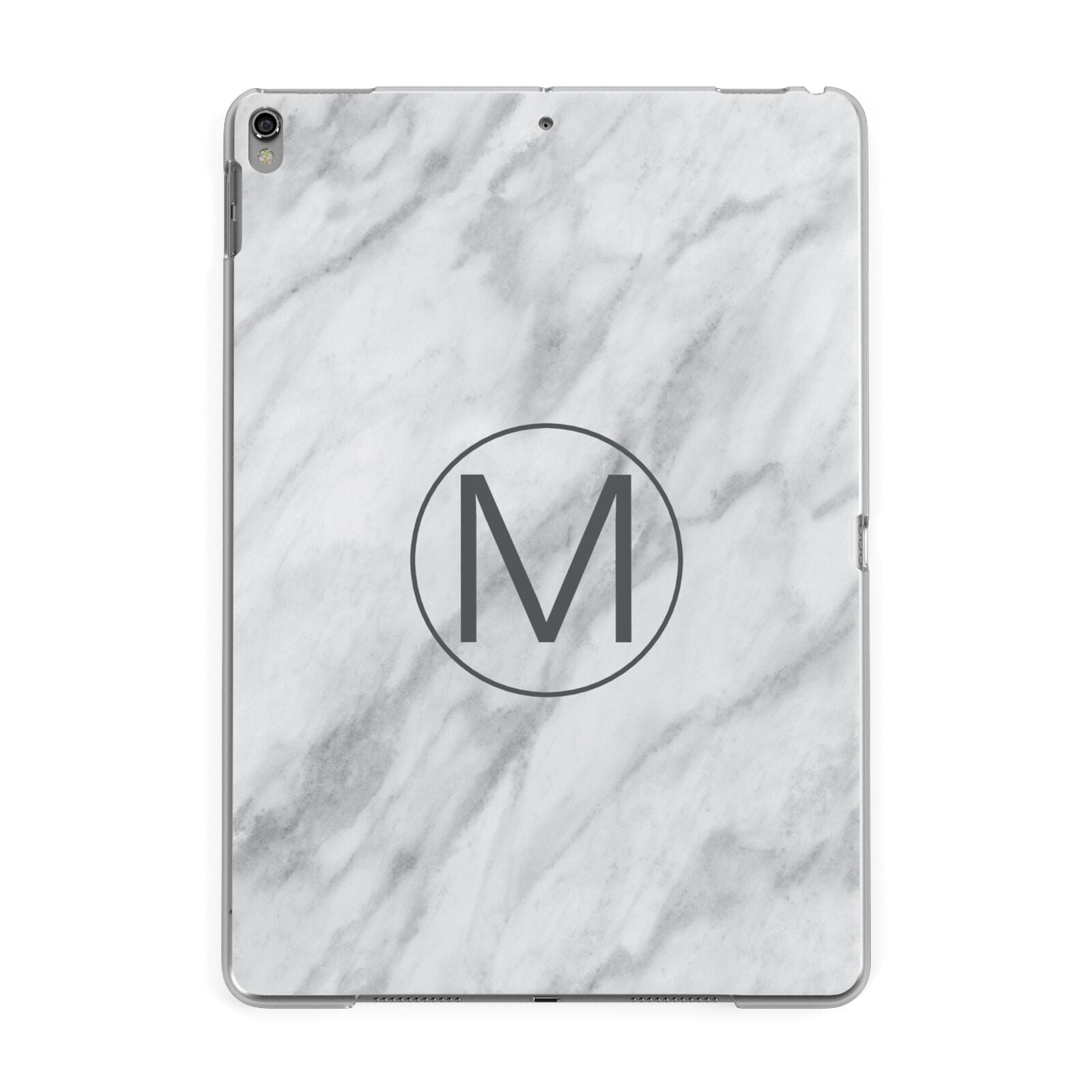 Marble Personalised Initial Apple iPad Grey Case