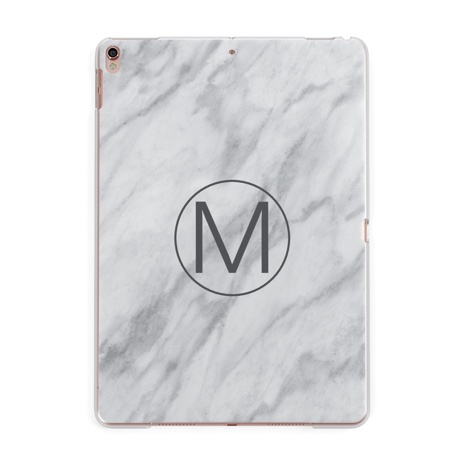 Marble Personalised Initial Apple iPad Rose Gold Case