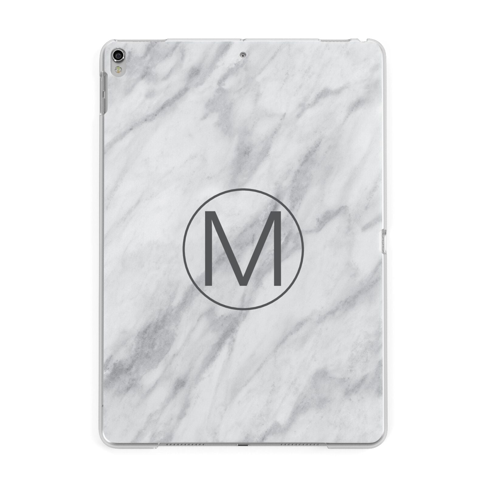 Marble Personalised Initial Apple iPad Silver Case