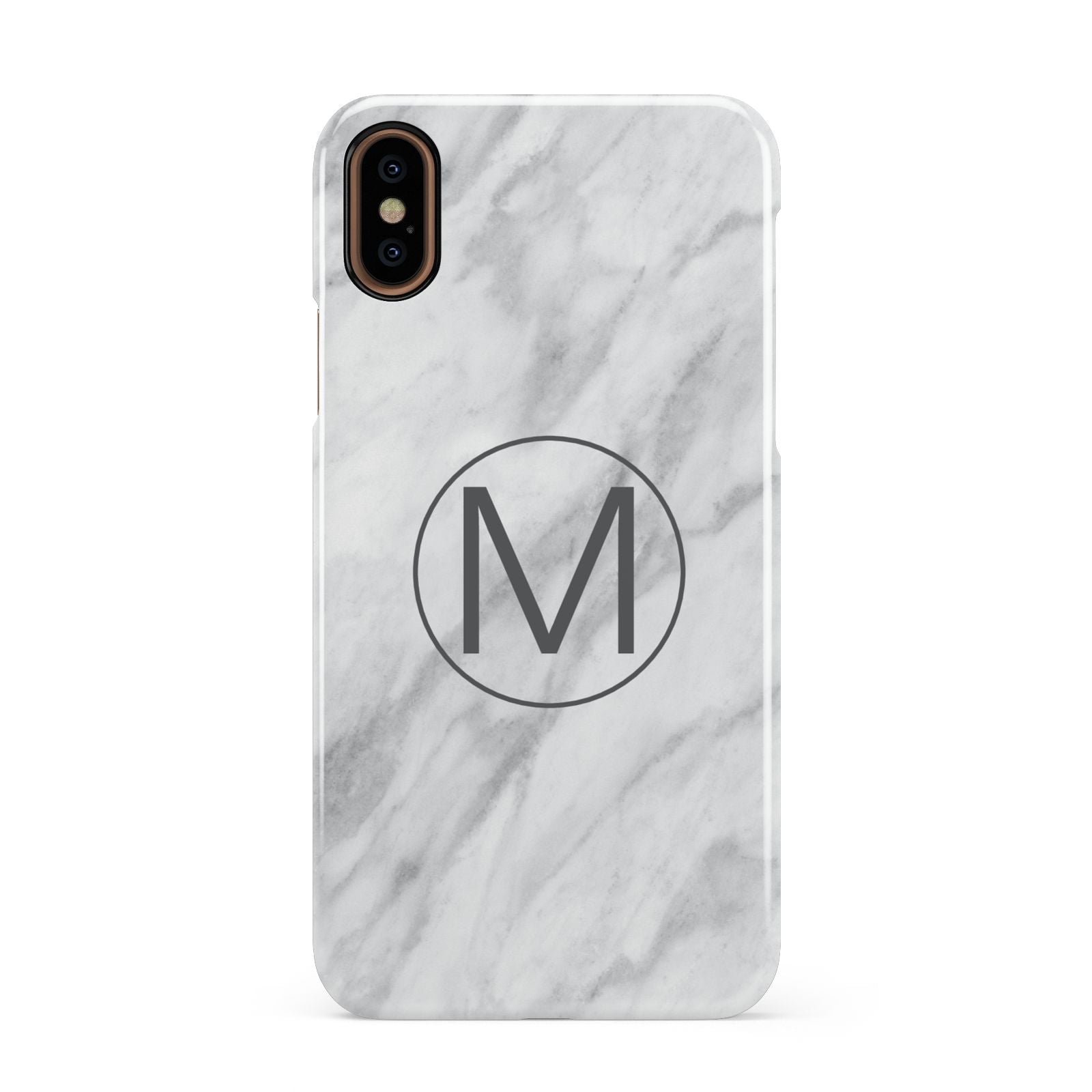 Marble Personalised Initial Apple iPhone XS 3D Snap Case