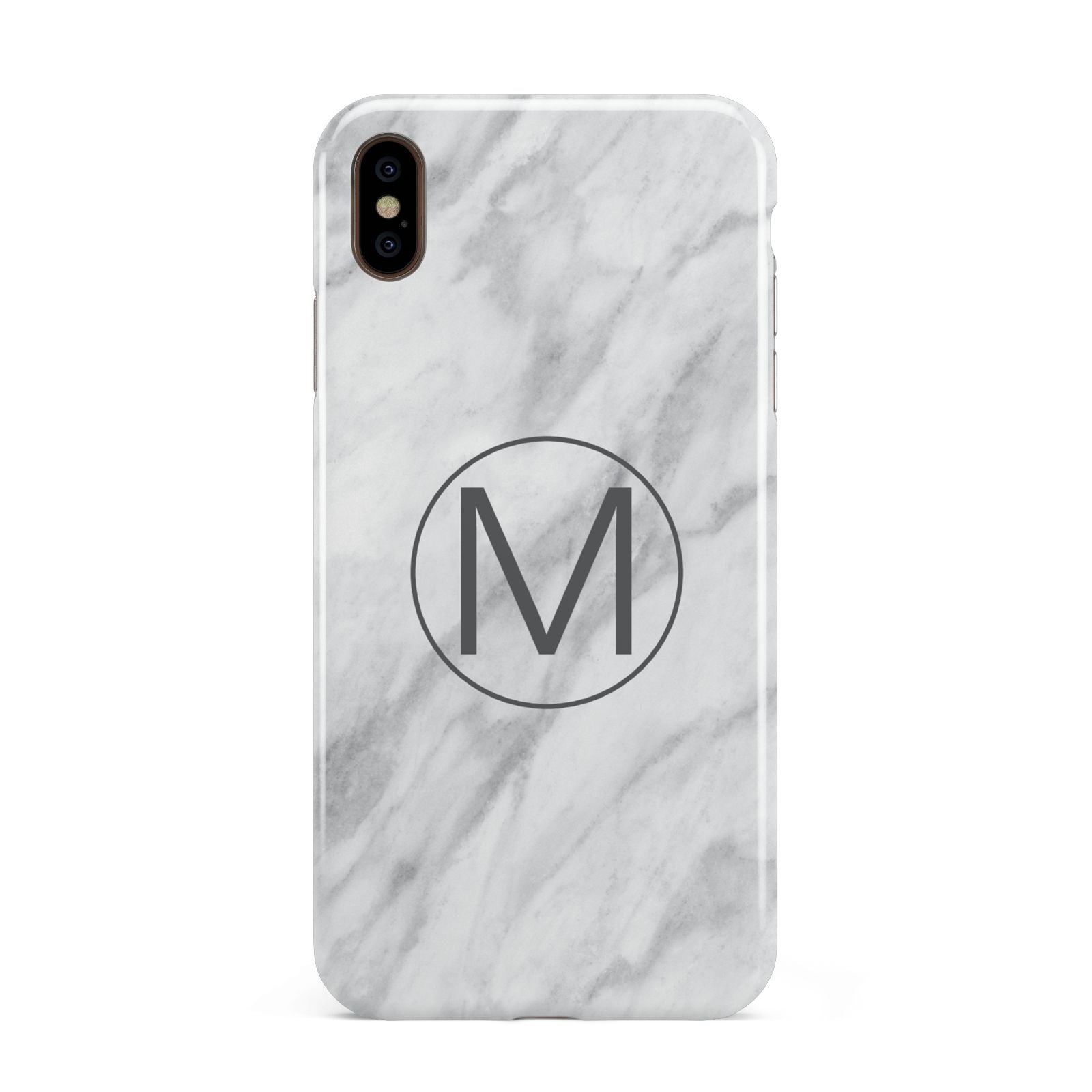 Marble Personalised Initial Apple iPhone Xs Max 3D Tough Case