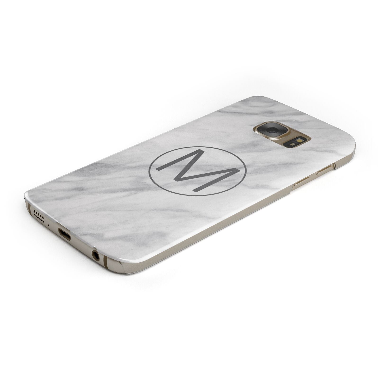 Marble Personalised Initial Protective Samsung Galaxy Case Angled Image