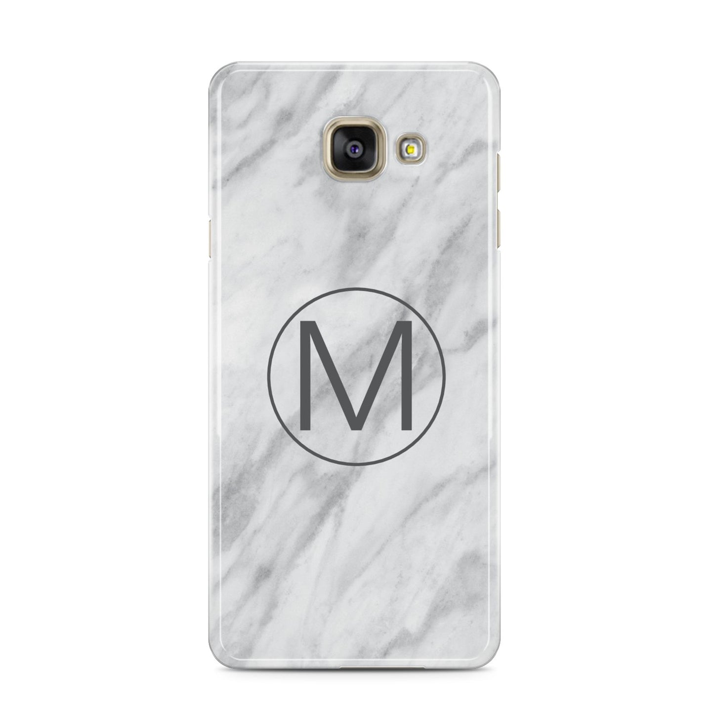 Marble Personalised Initial Samsung Galaxy A3 2016 Case on gold phone