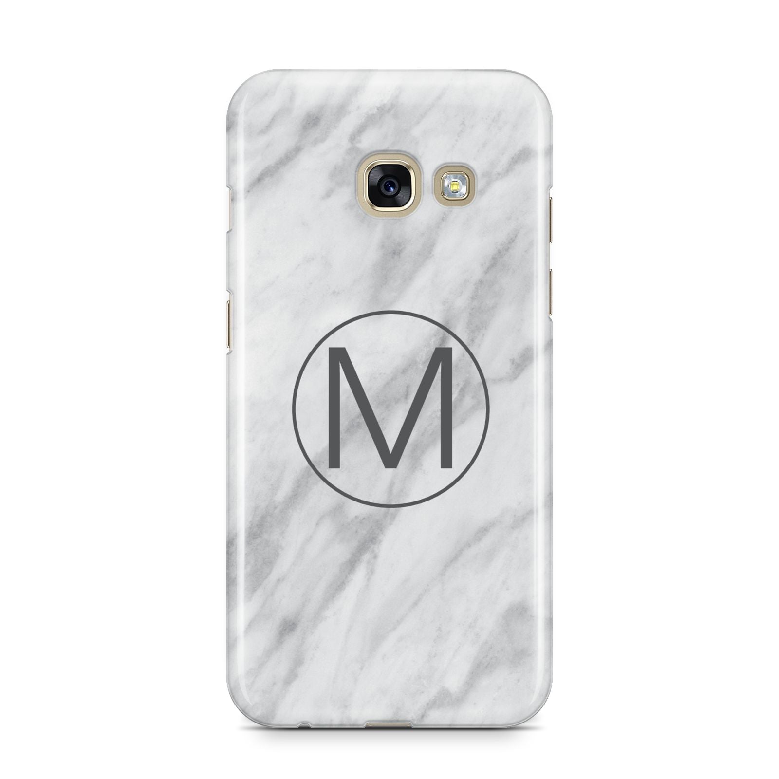 Marble Personalised Initial Samsung Galaxy A3 2017 Case on gold phone