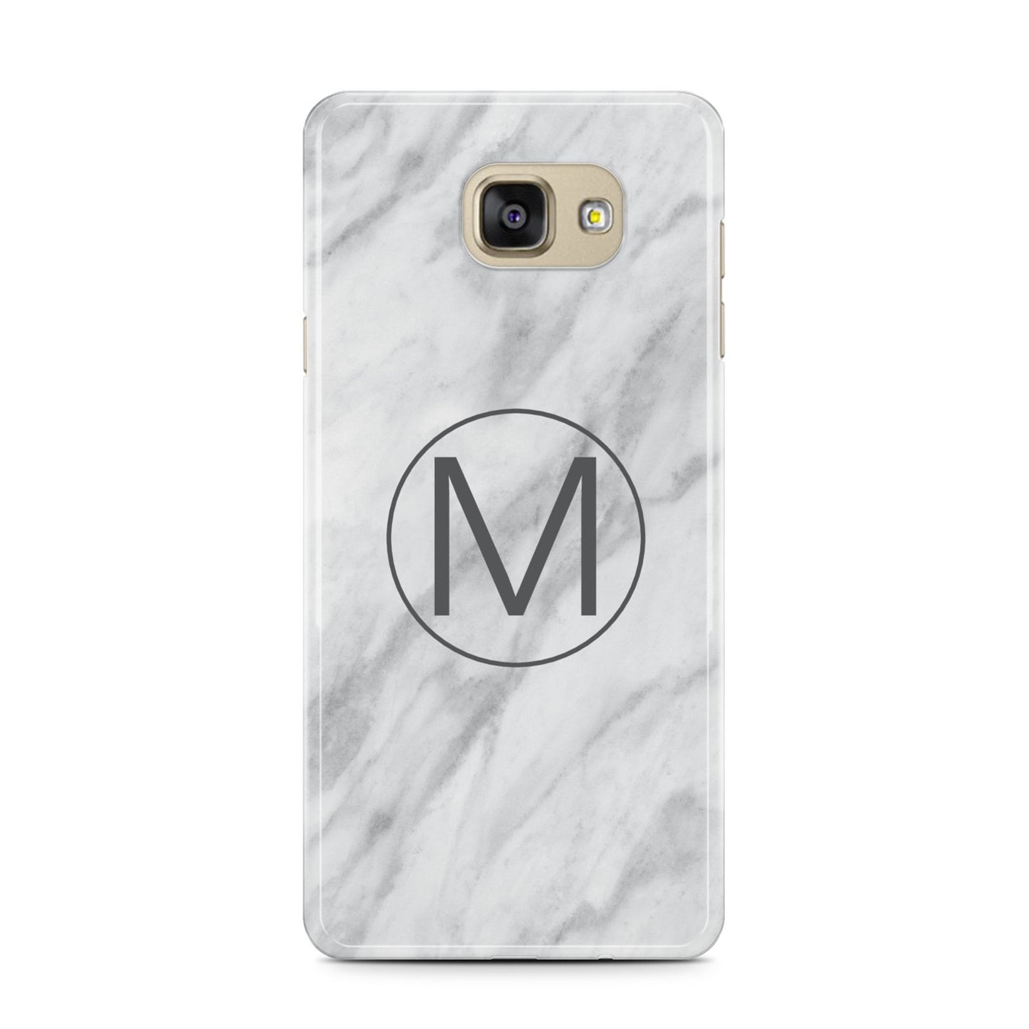 Marble Personalised Initial Samsung Galaxy A7 2016 Case on gold phone