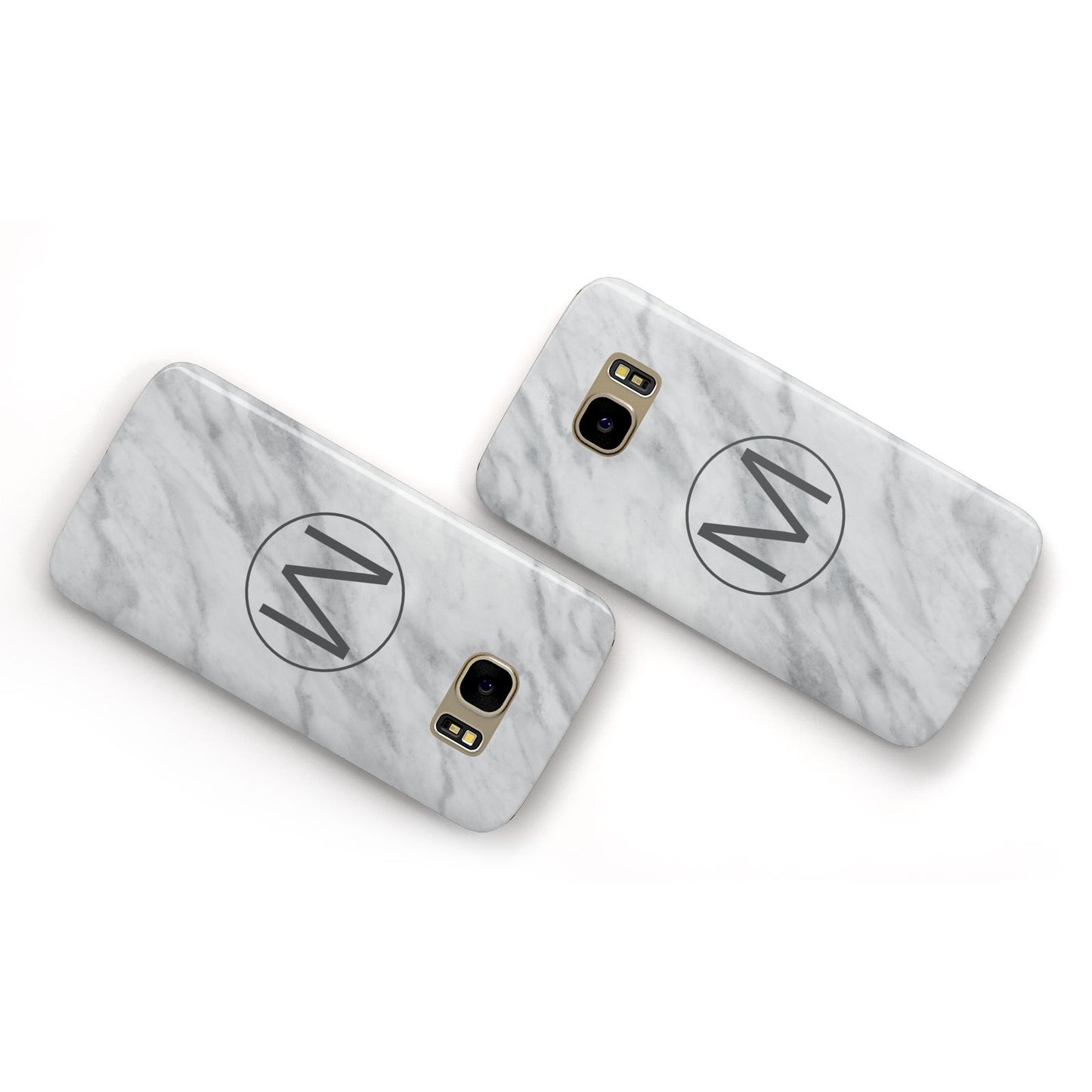 Marble Personalised Initial Samsung Galaxy Case Flat Overview