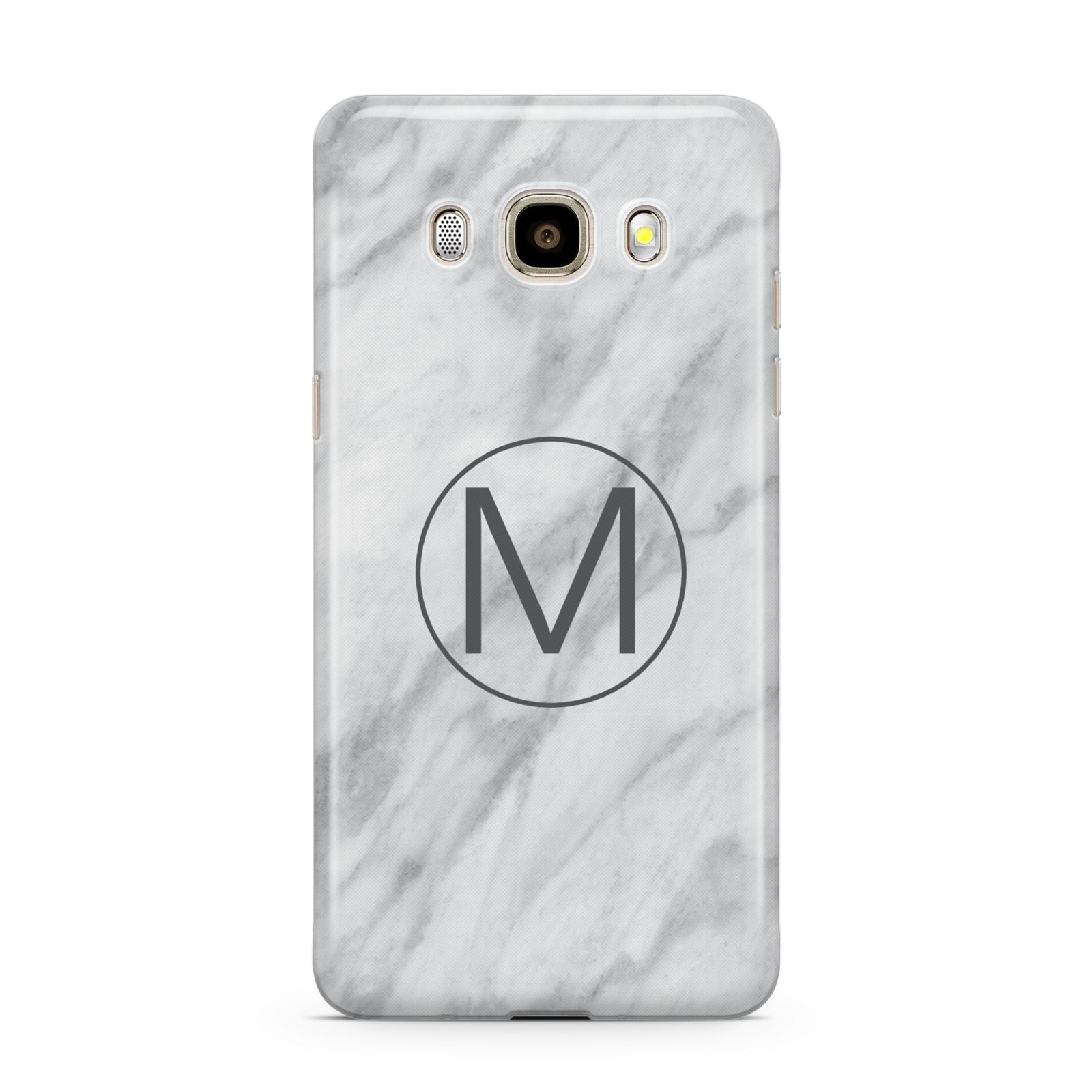 Marble Personalised Initial Samsung Galaxy J7 2016 Case on gold phone