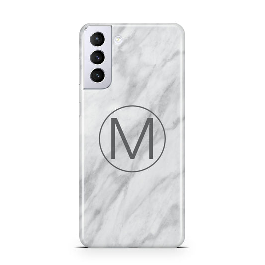 Marble Personalised Initial Samsung S21 Plus Phone Case