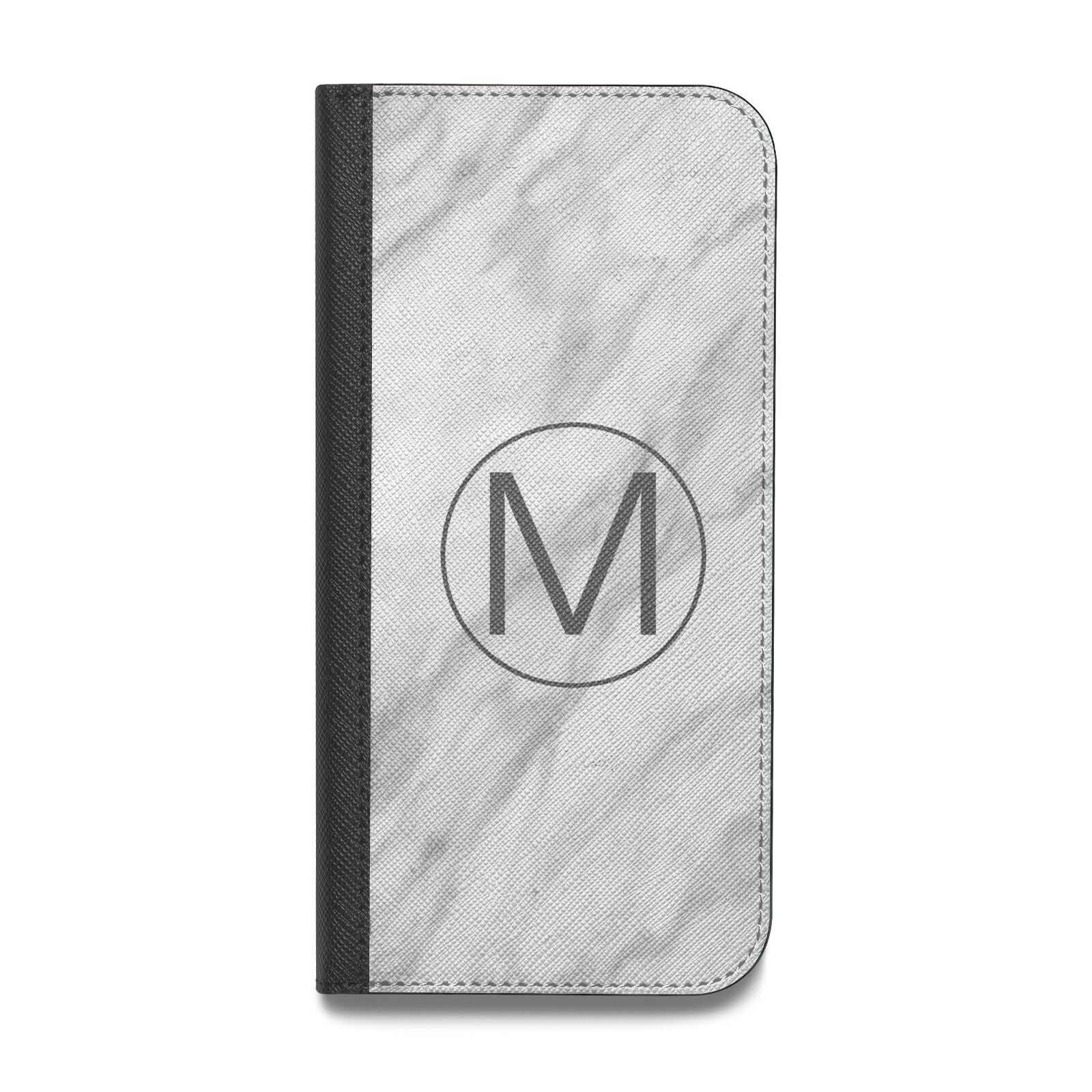 Marble Personalised Initial Vegan Leather Flip Samsung Case
