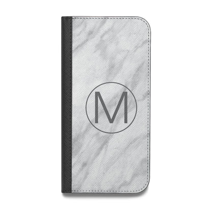 Marble Personalised Initial Vegan Leather Flip Samsung Case