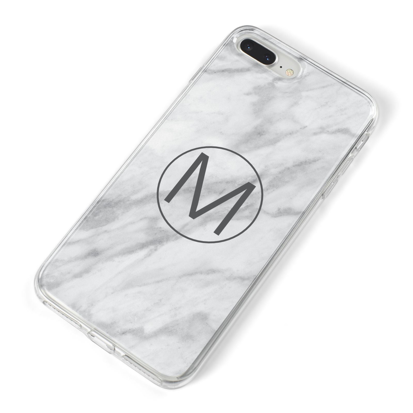 Marble Personalised Initial iPhone 8 Plus Bumper Case on Silver iPhone Alternative Image