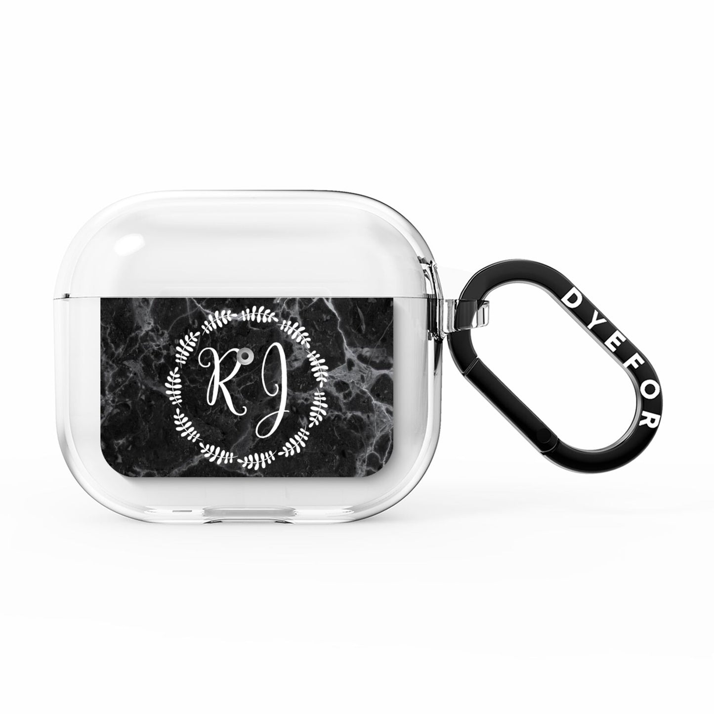 Marble Personalised Initials AirPods Clear Case 3rd Gen