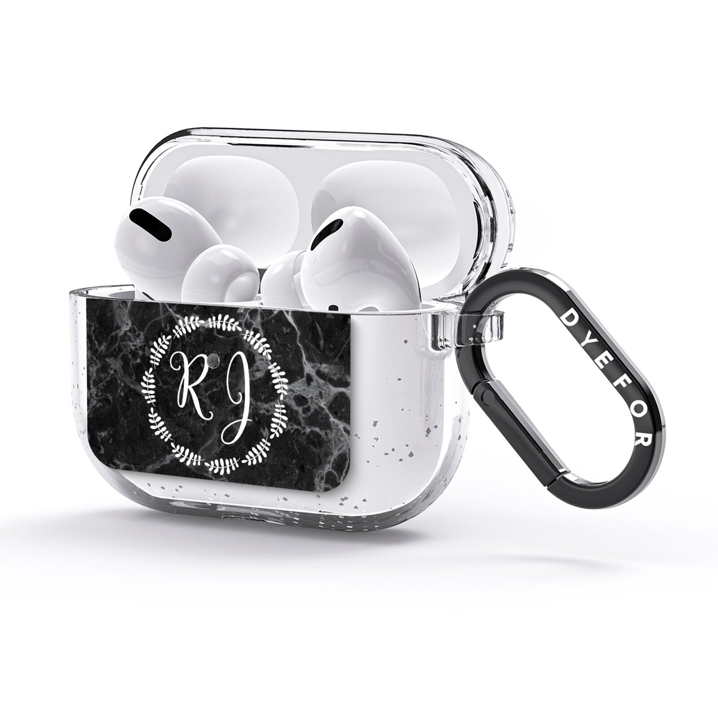 Marble Personalised Initials AirPods Glitter Case 3rd Gen Side Image