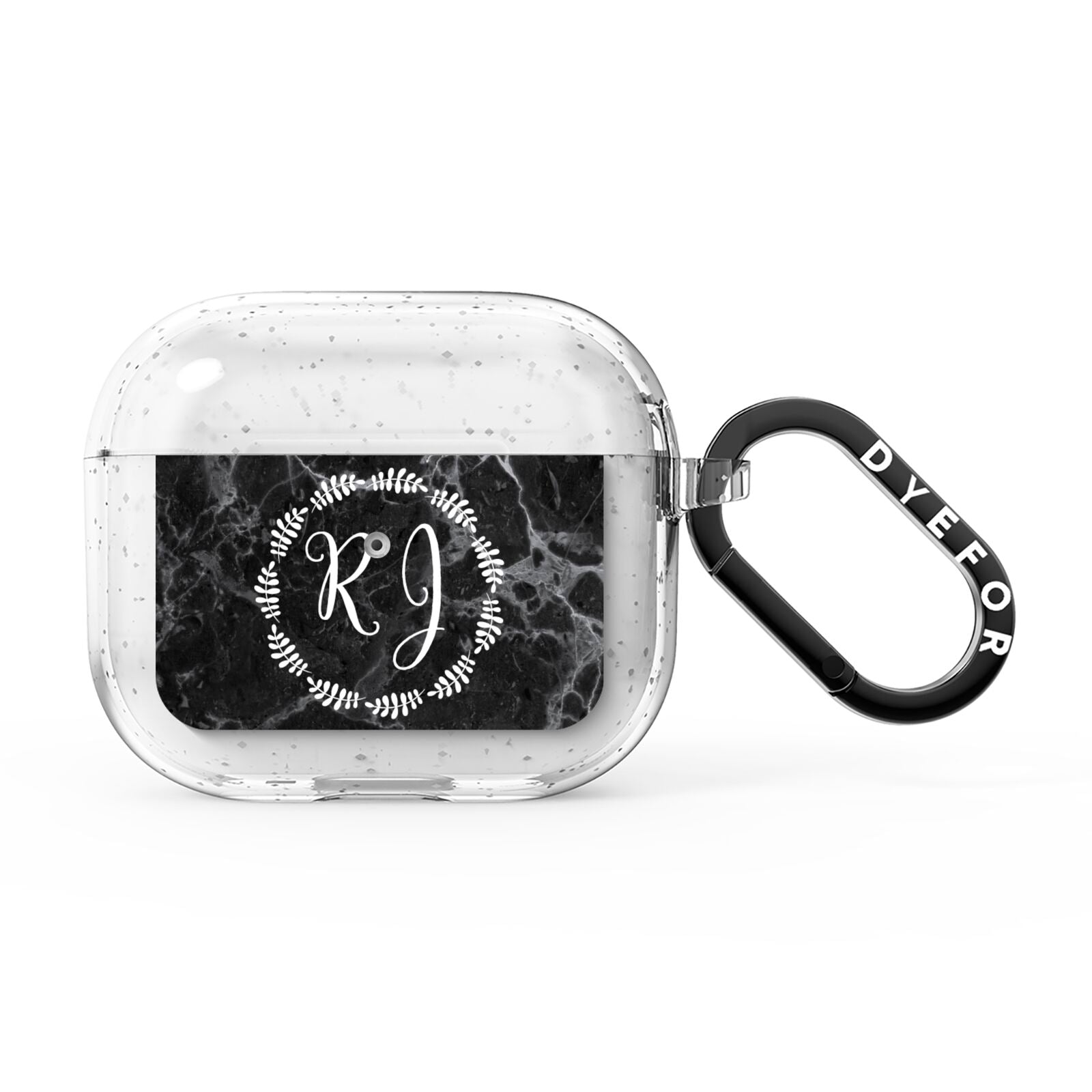 Marble Personalised Initials AirPods Glitter Case 3rd Gen