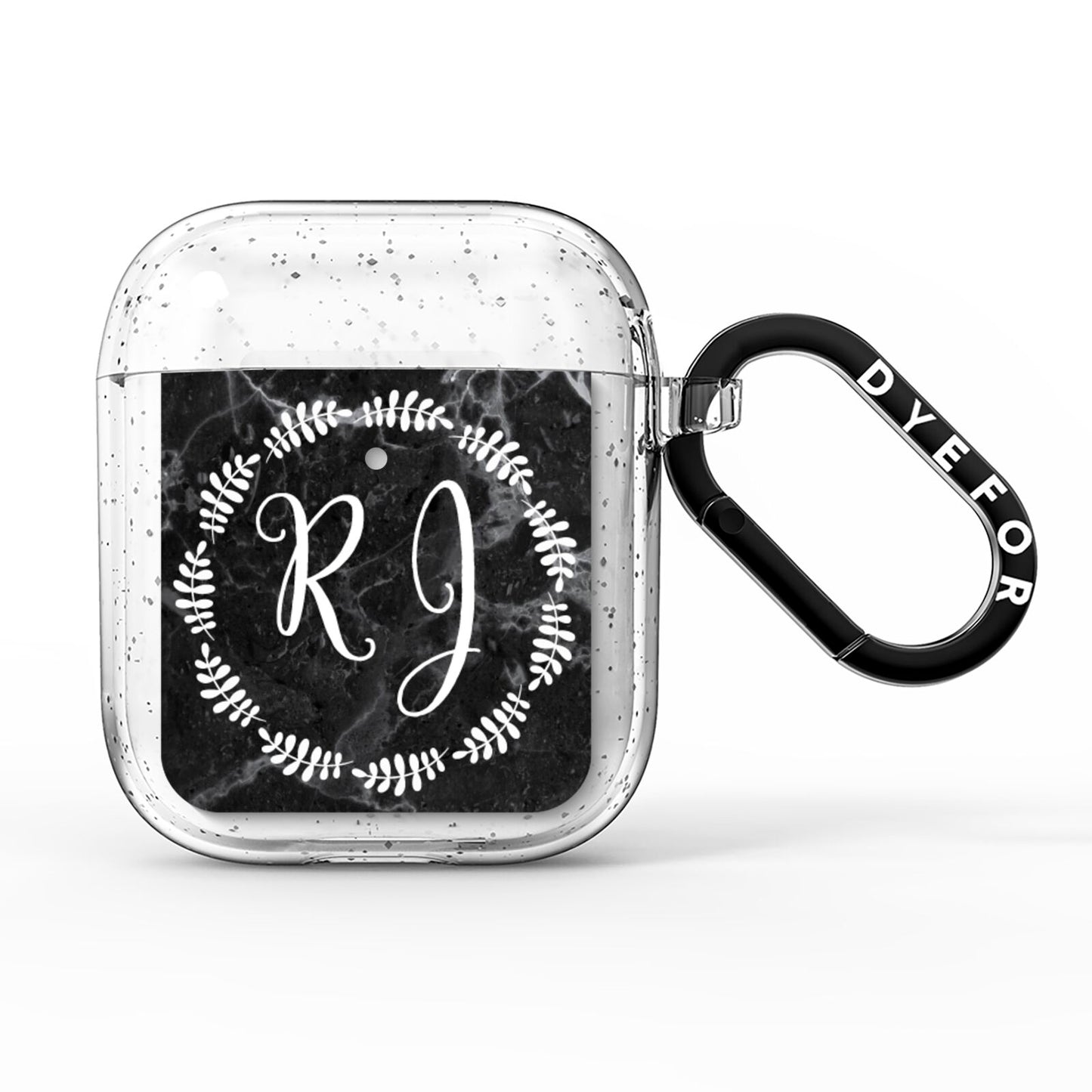 Marble Personalised Initials AirPods Glitter Case