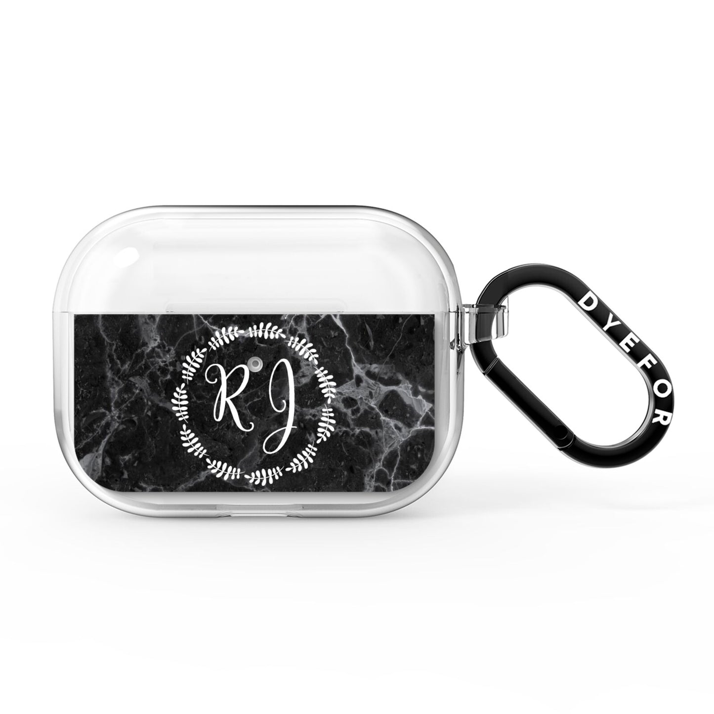 Marble Personalised Initials AirPods Pro Clear Case