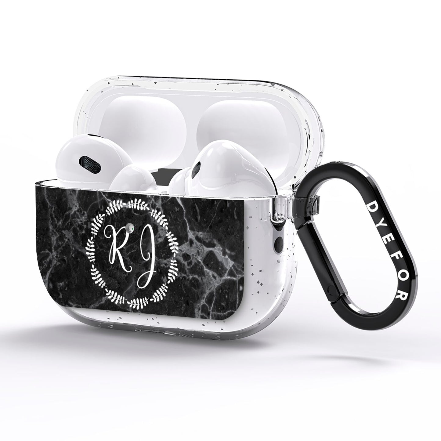 Marble Personalised Initials AirPods Pro Glitter Case Side Image