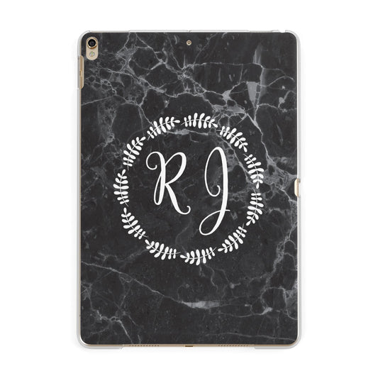 Marble Personalised Initials Apple iPad Gold Case