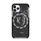 Marble Personalised Initials Apple iPhone 11 Pro in Silver with Black Impact Case