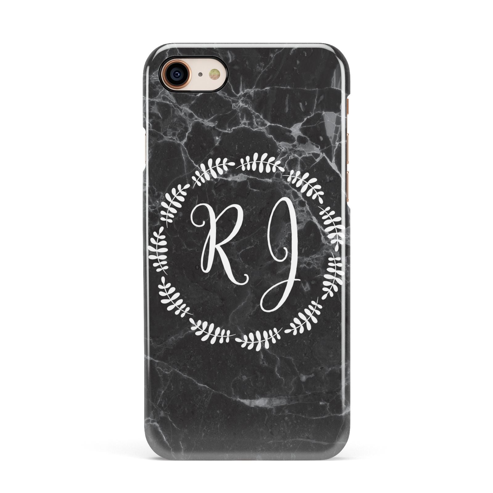 Marble Personalised Initials Apple iPhone 7 8 3D Snap Case