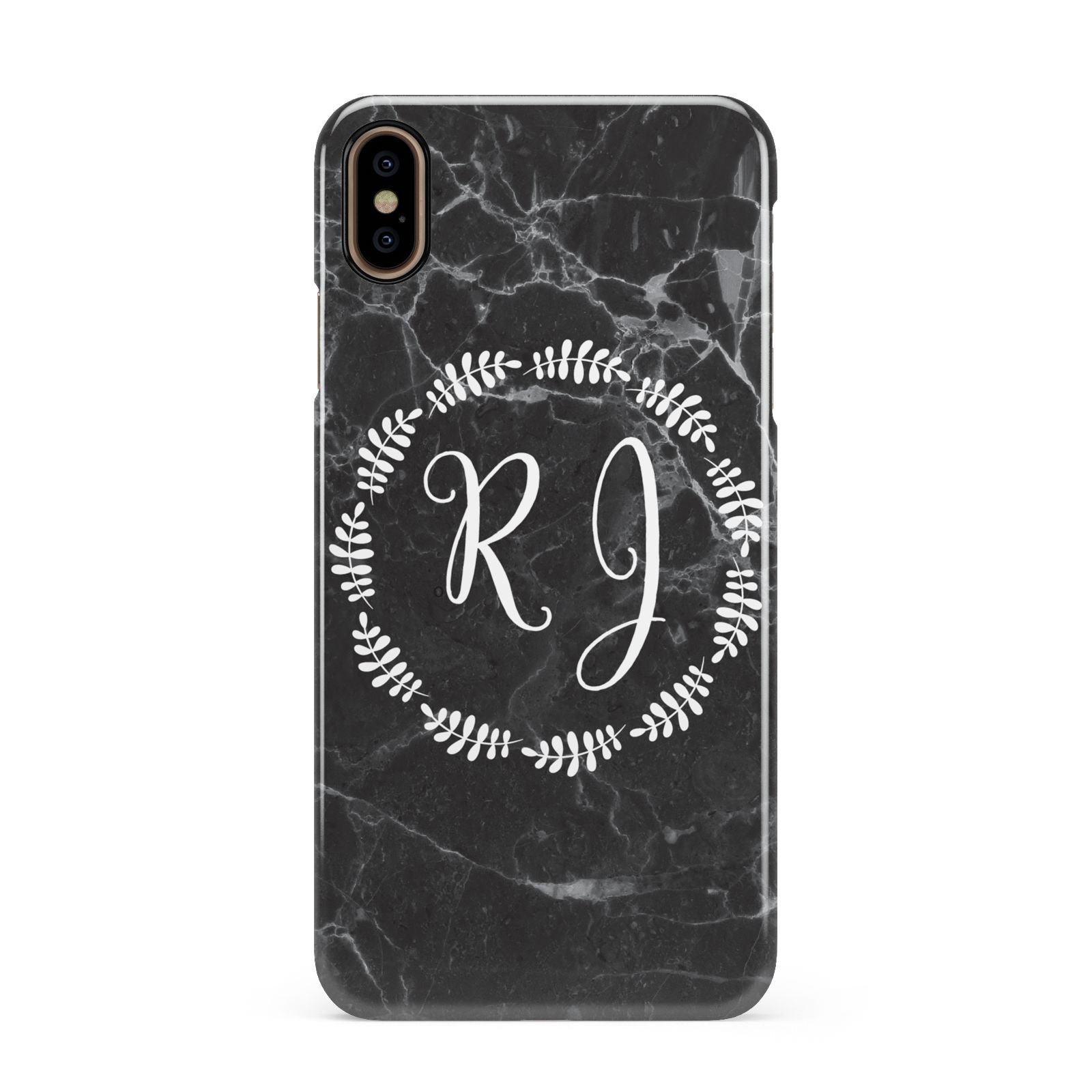 Marble Personalised Initials Apple iPhone Xs Max 3D Snap Case