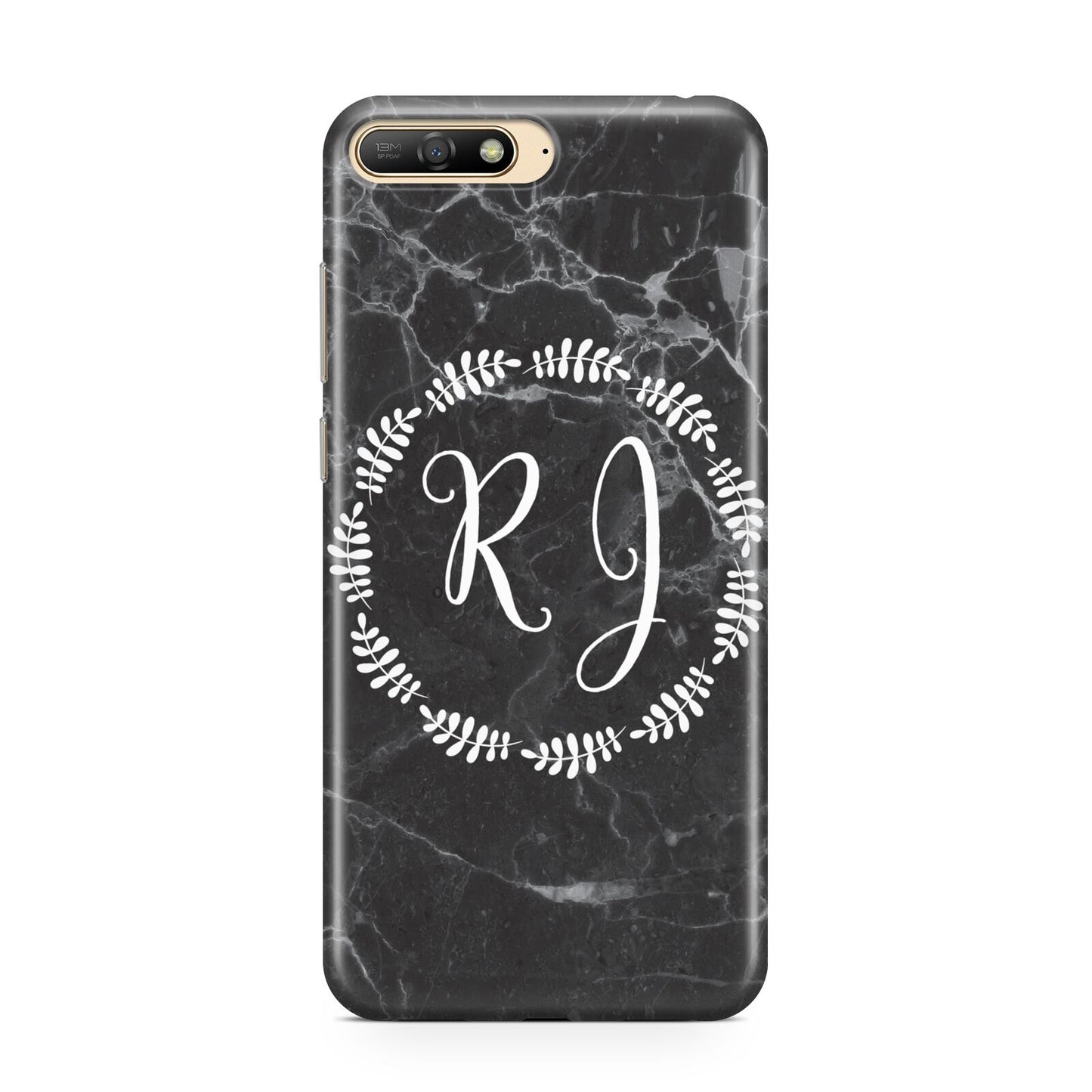 Marble Personalised Initials Huawei Y6 2018