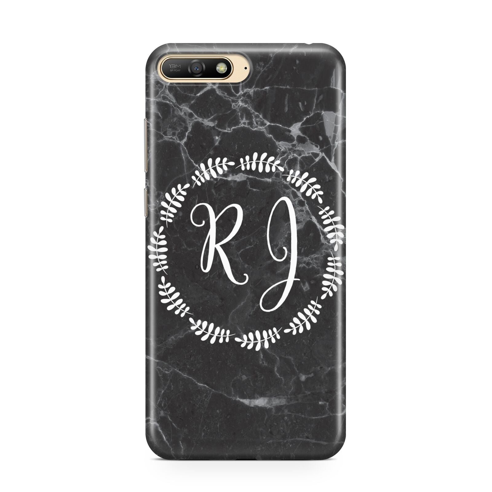 Marble Personalised Initials Huawei Y6 2018