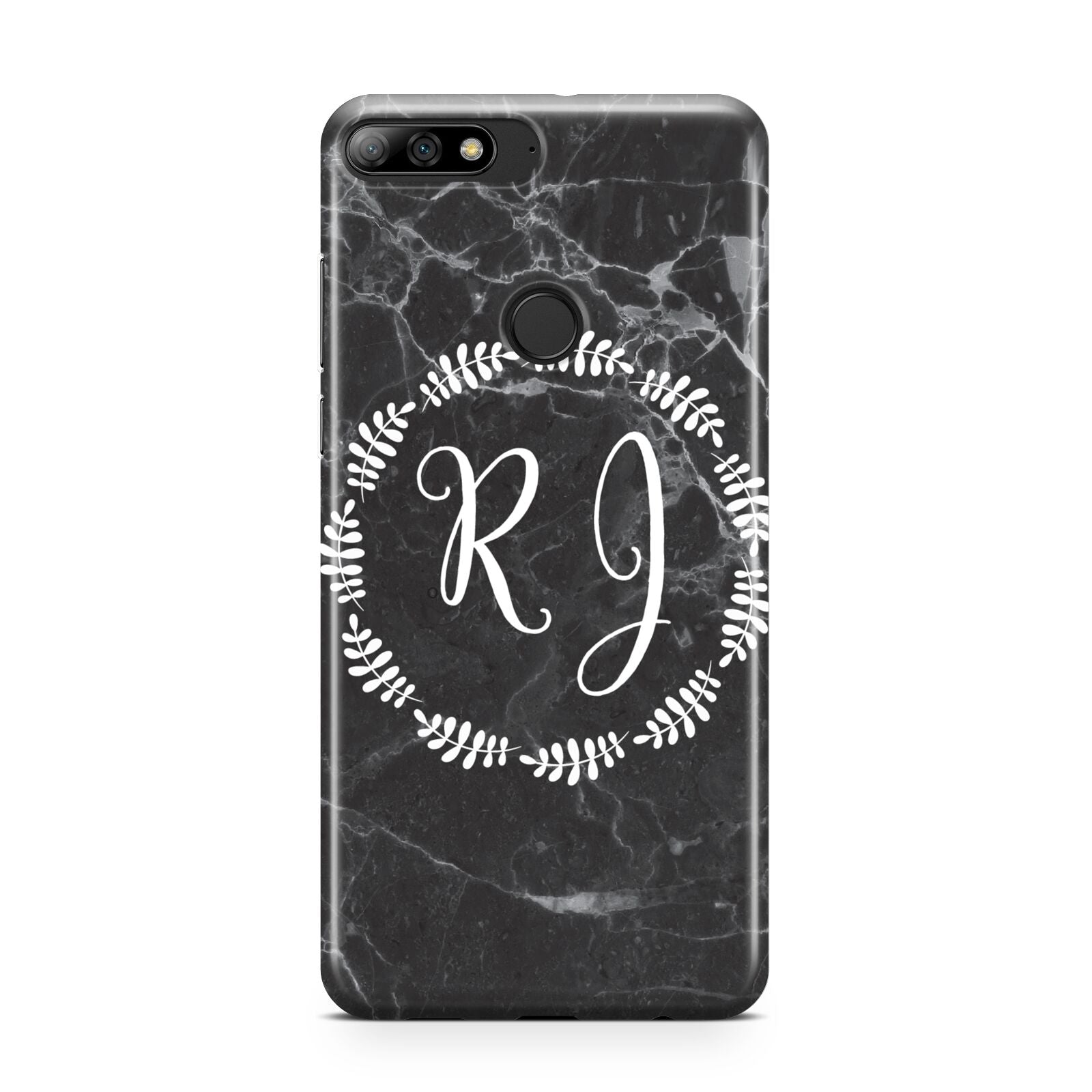 Marble Personalised Initials Huawei Y7 2018