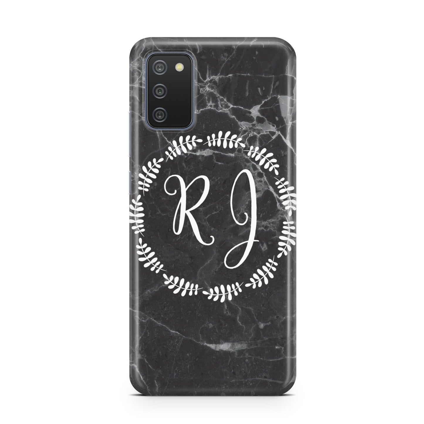 Marble Personalised Initials Samsung A02s Case