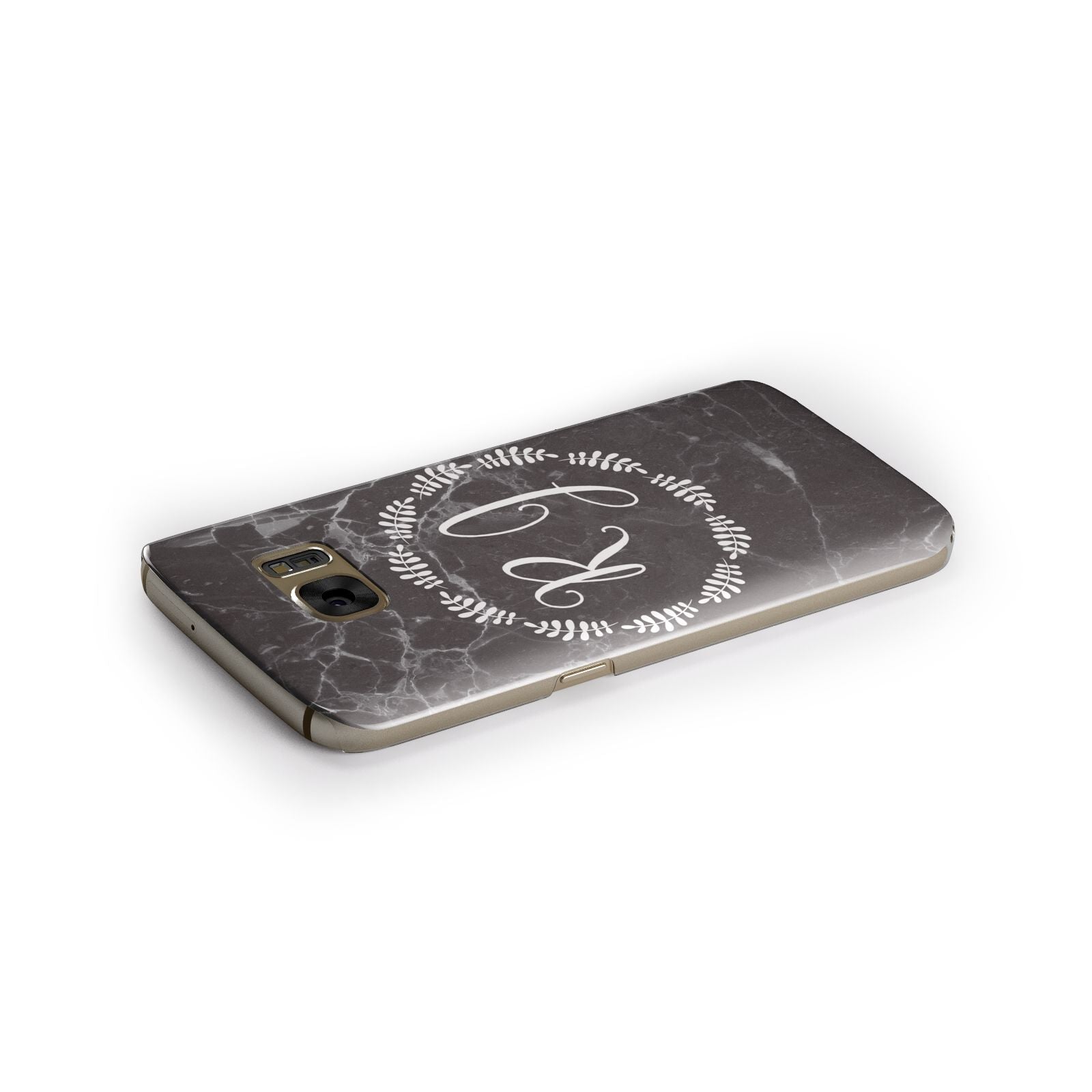 Marble Personalised Initials Samsung Galaxy Case Side Close Up