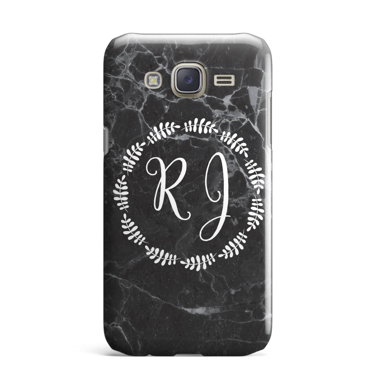Marble Personalised Initials Samsung Galaxy J7 Case
