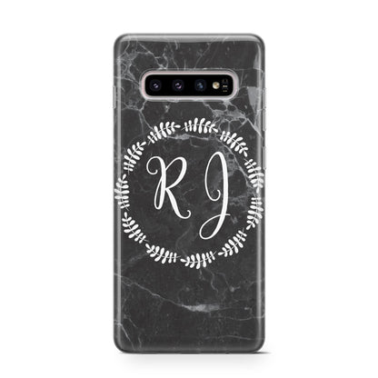Marble Personalised Initials Samsung Galaxy S10 Case