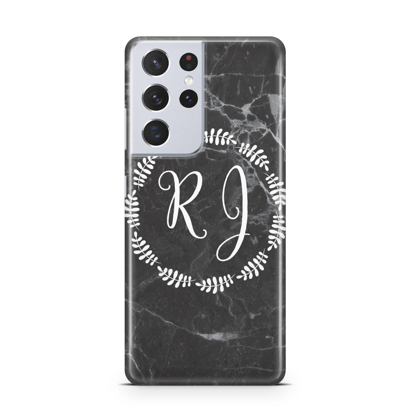 Marble Personalised Initials Samsung S21 Ultra Case