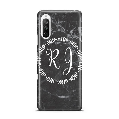 Marble Personalised Initials Sony Xperia 10 III Case