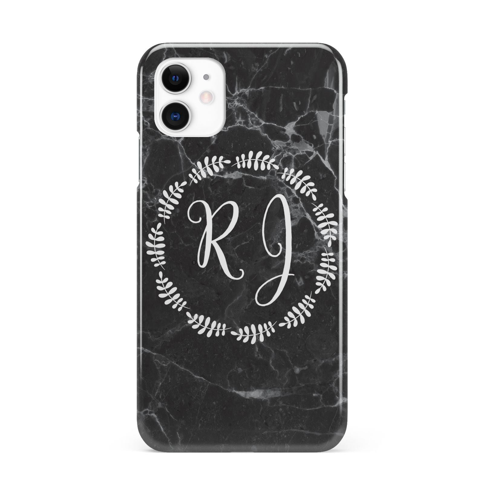 Marble Personalised Initials iPhone 11 3D Snap Case