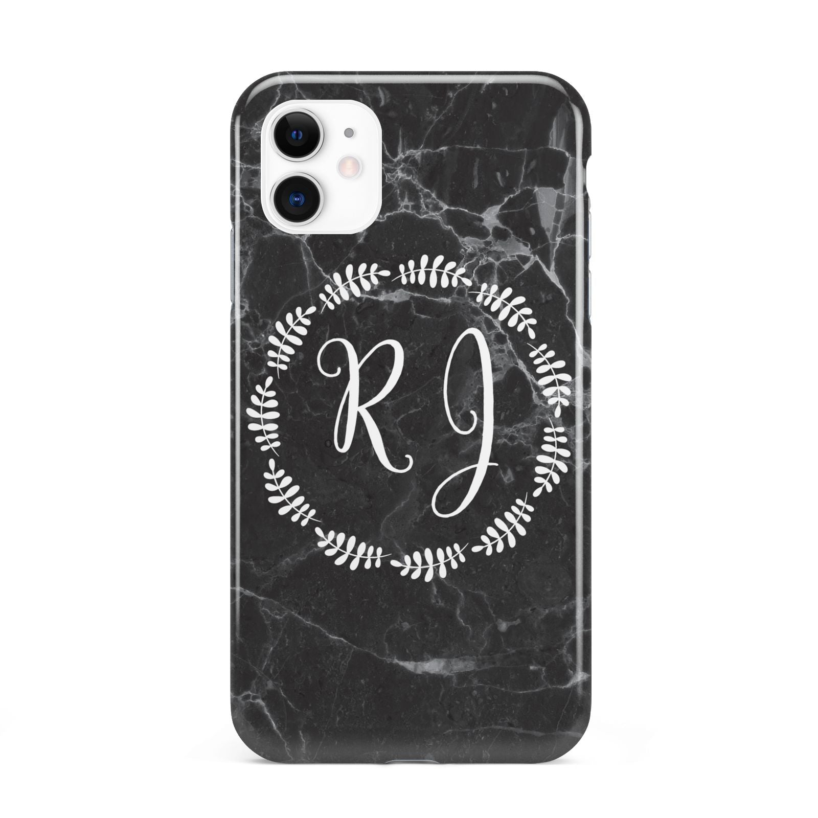 Marble Personalised Initials iPhone 11 3D Tough Case