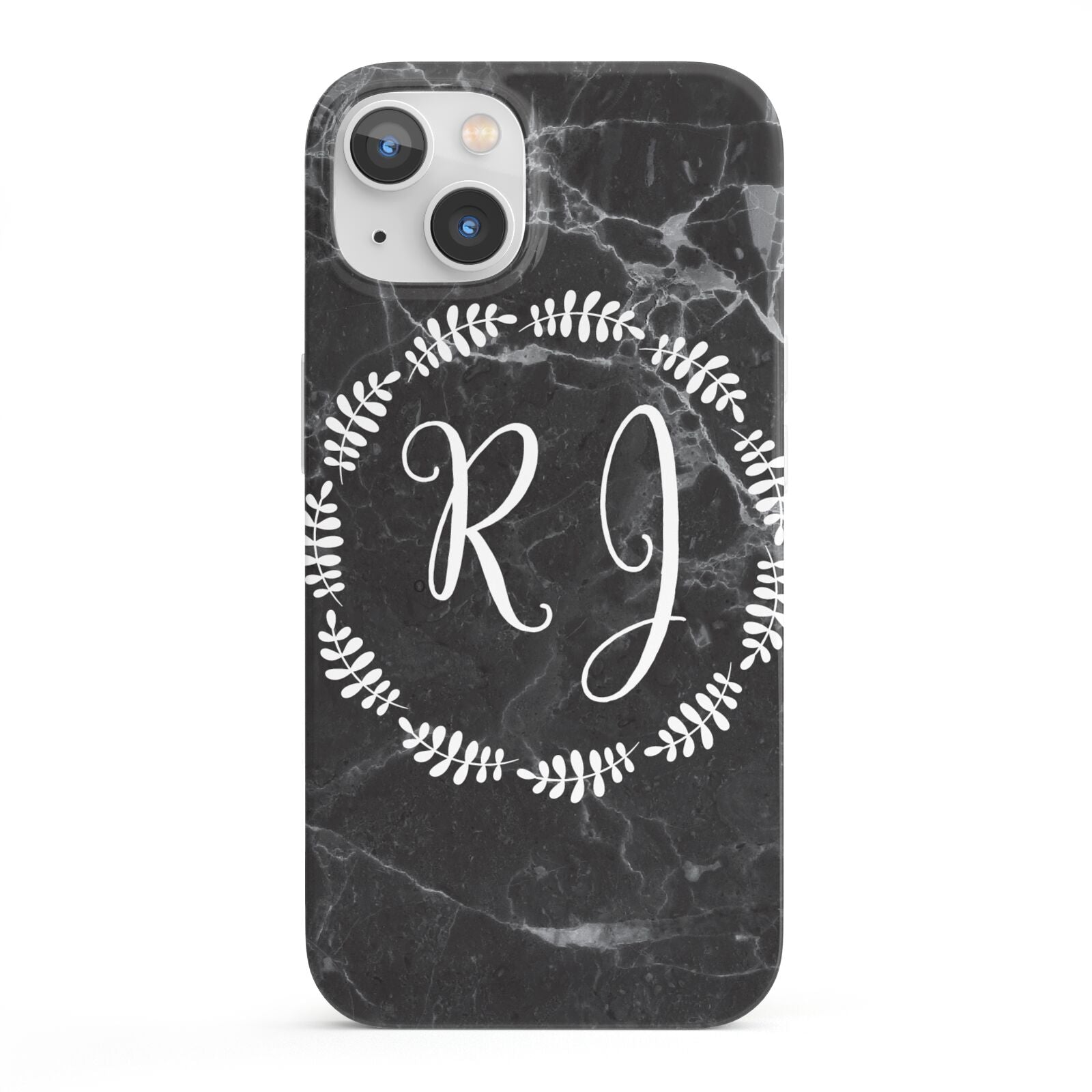 Marble Personalised Initials iPhone 13 Full Wrap 3D Snap Case