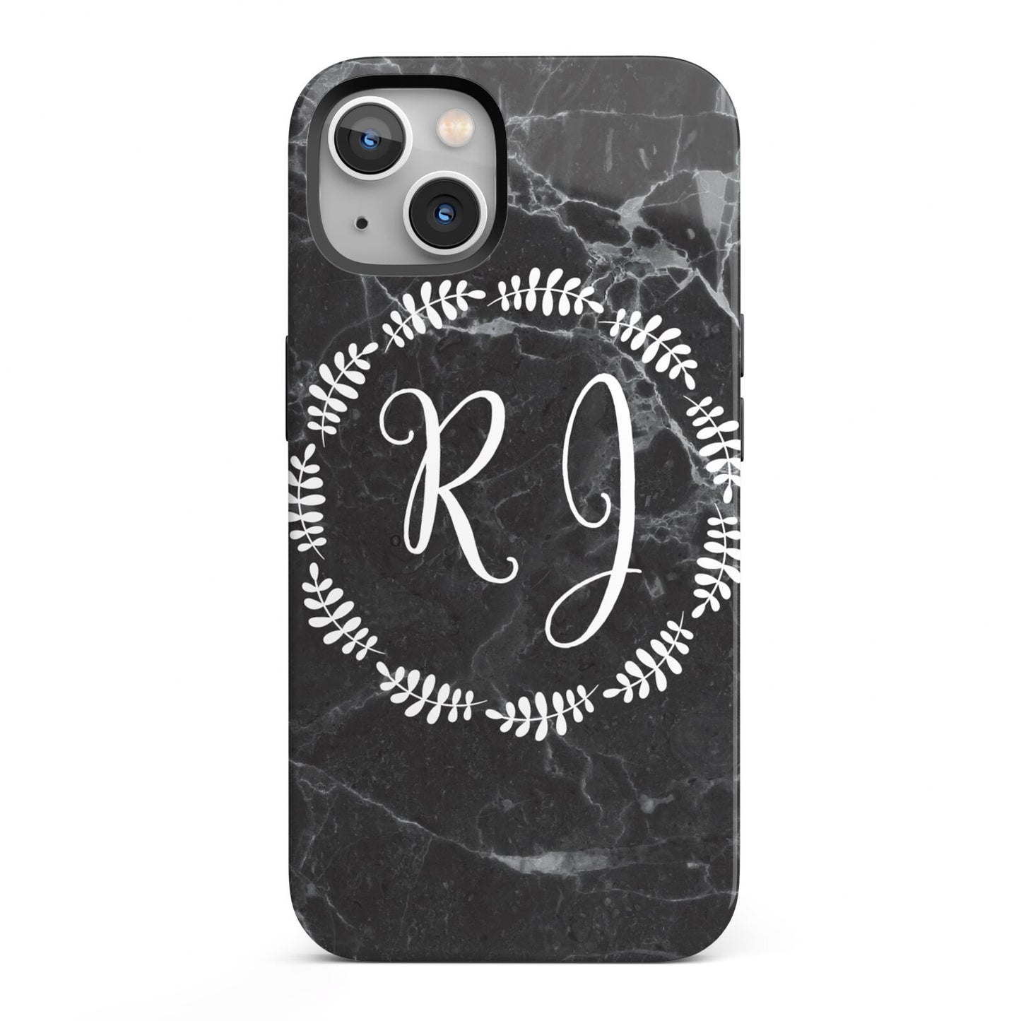 Marble Personalised Initials iPhone 13 Full Wrap 3D Tough Case
