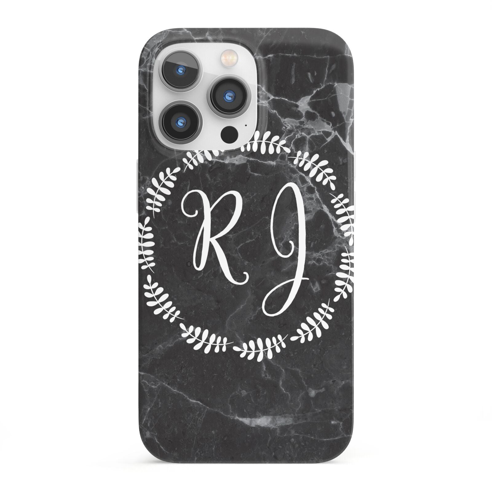 Marble Personalised Initials iPhone 13 Pro Full Wrap 3D Snap Case