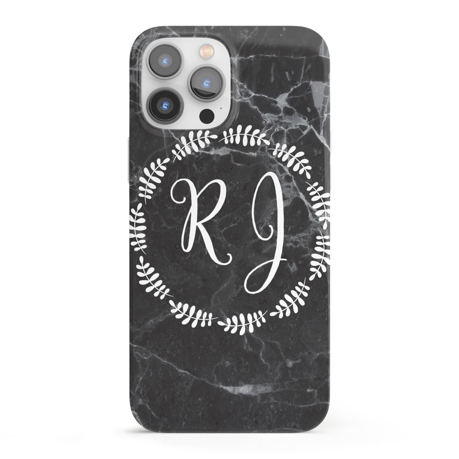 Marble Personalised Initials iPhone 13 Pro Max Full Wrap 3D Snap Case