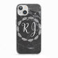 Marble Personalised Initials iPhone 13 TPU Impact Case with White Edges
