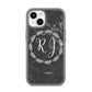 Marble Personalised Initials iPhone 14 Clear Tough Case Starlight