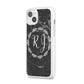 Marble Personalised Initials iPhone 14 Plus Clear Tough Case Starlight Angled Image