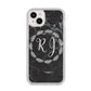 Marble Personalised Initials iPhone 14 Plus Glitter Tough Case Starlight