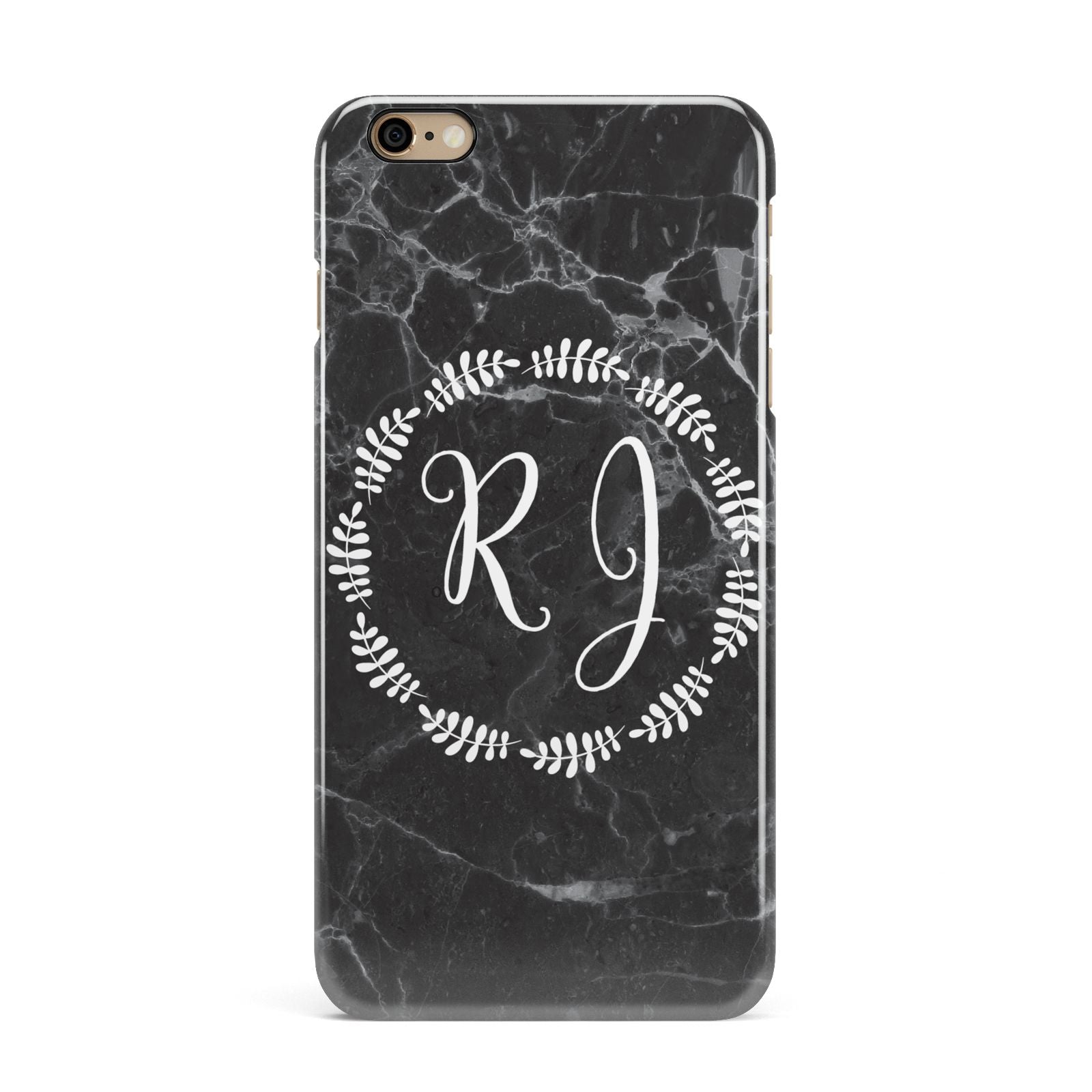 Marble Personalised Initials iPhone 6 Plus 3D Snap Case on Gold Phone