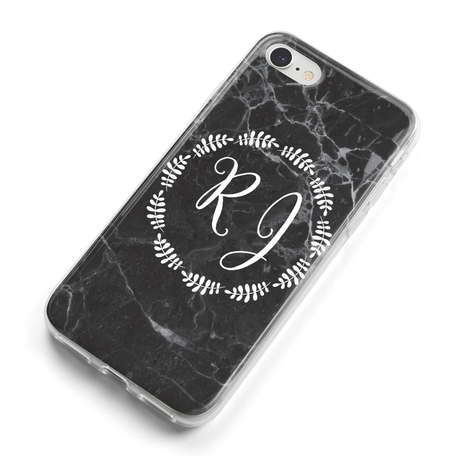 Marble Personalised Initials iPhone 8 Bumper Case on Silver iPhone Alternative Image